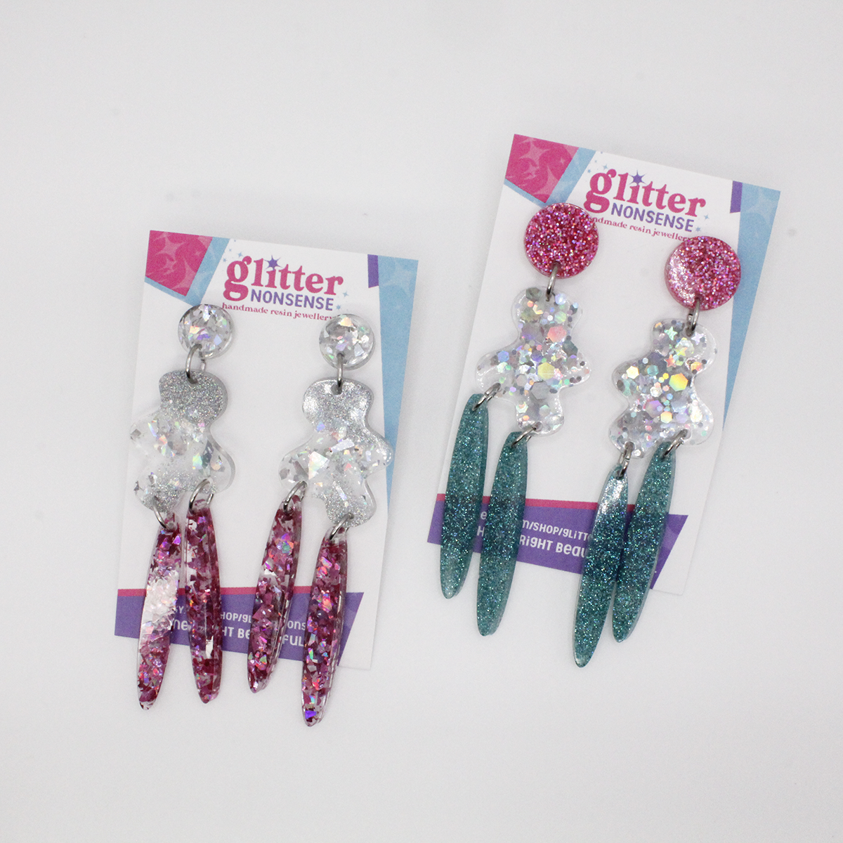 Jelly Splat Glitter Nonsense Handmade Earrings